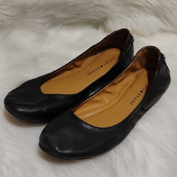 Lucky Brand Shoes - (#47) Lucky Brand Black Leather Ballet Flats Sz.11